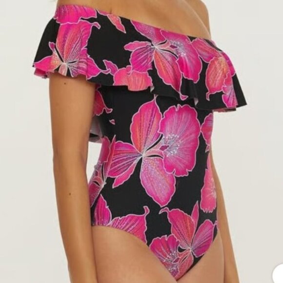 Trina Turk Fleury Off Shoulder One-Piece Swimsuit | Size 12 NWT - Picture 1 of 11